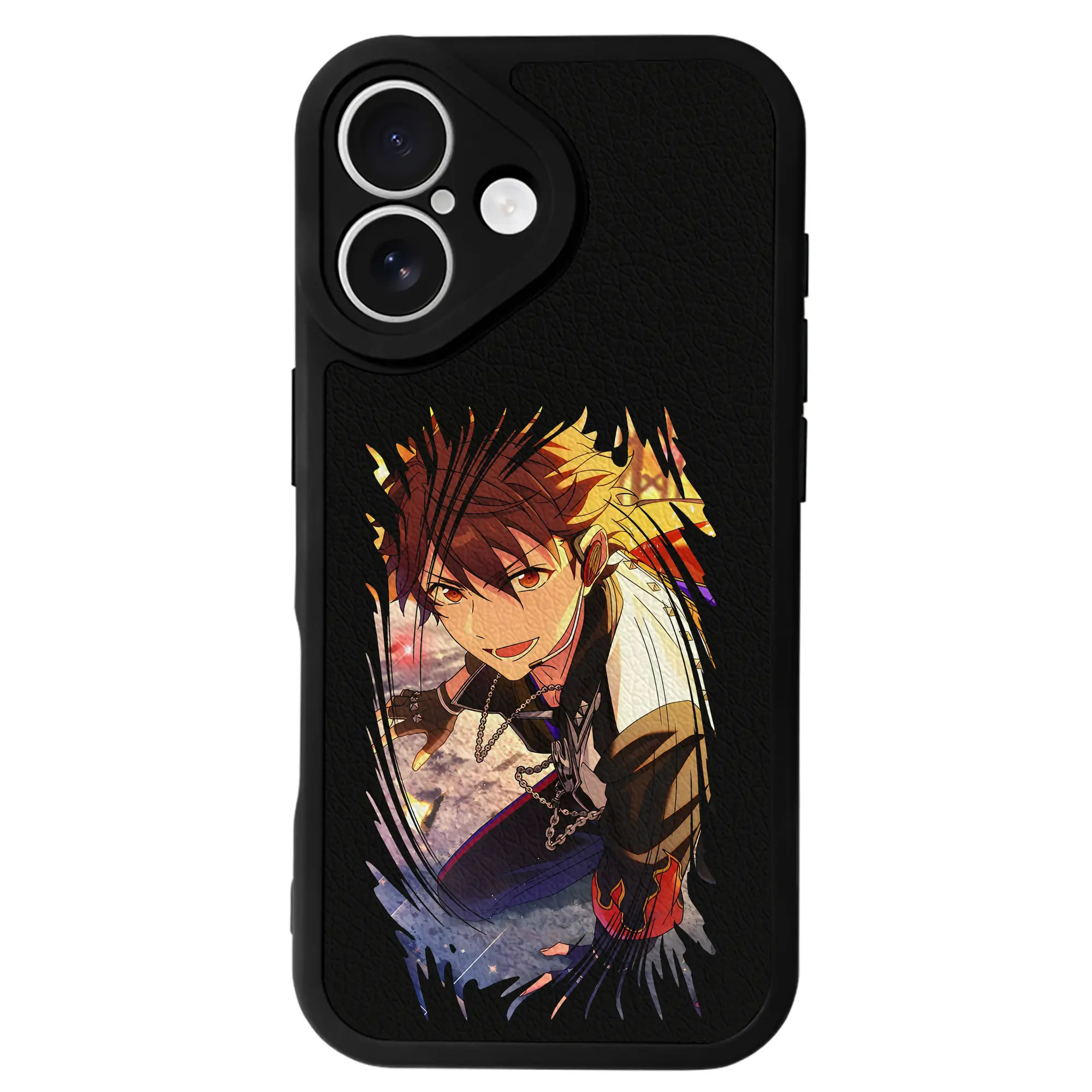 あんさん ぶる グッズ 流星隊 守沢千秋 - IPhone 16シリーズ対応 ・ シリコンスマホケース ・ レザー調 ・ 高精度フィット ・ 耐衝撃 ・ ワイヤレス充電対応 ・ 精密カット